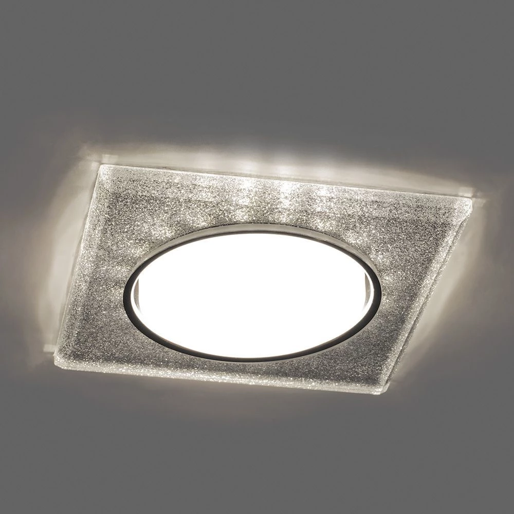 Светильник встраиваемый с белой LED подсветкой Feron CD4040 потолочный GX53 без лампы, серебро,  хром (40517) - Viokon.com
