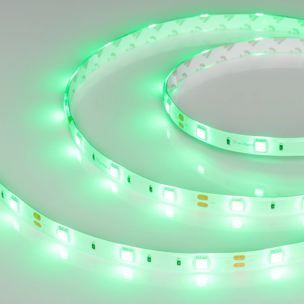 Лента RTW 2-5000SE 12V Green (5060, 150 LED, LUX) (Arlight, 7.2 Вт/м, IP65) 016508 - Viokon.com