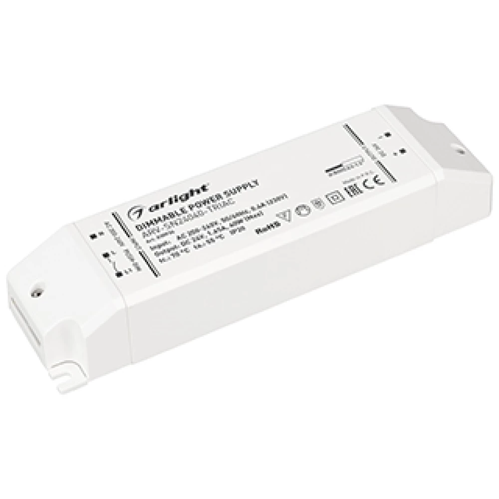 Блок питания ARV-SN24040-TRIAC (24V, 1.65A, 40W) (Arlight, IP20 Пластик, 3 года) 030934 - Viokon.com