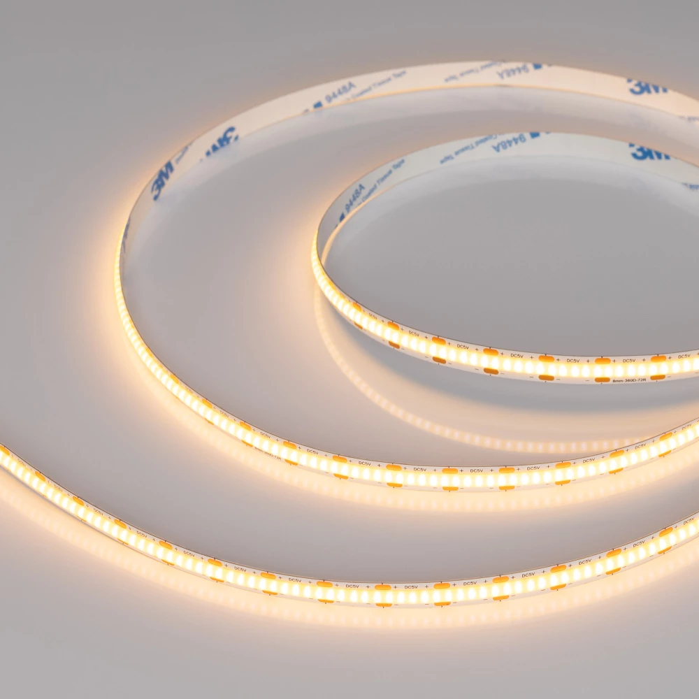 Лента COB-X360-8mm 5V Warm2700 (5 W/m, IP20, CSP, 5m) (Arlight, -) 041706 - Viokon.com