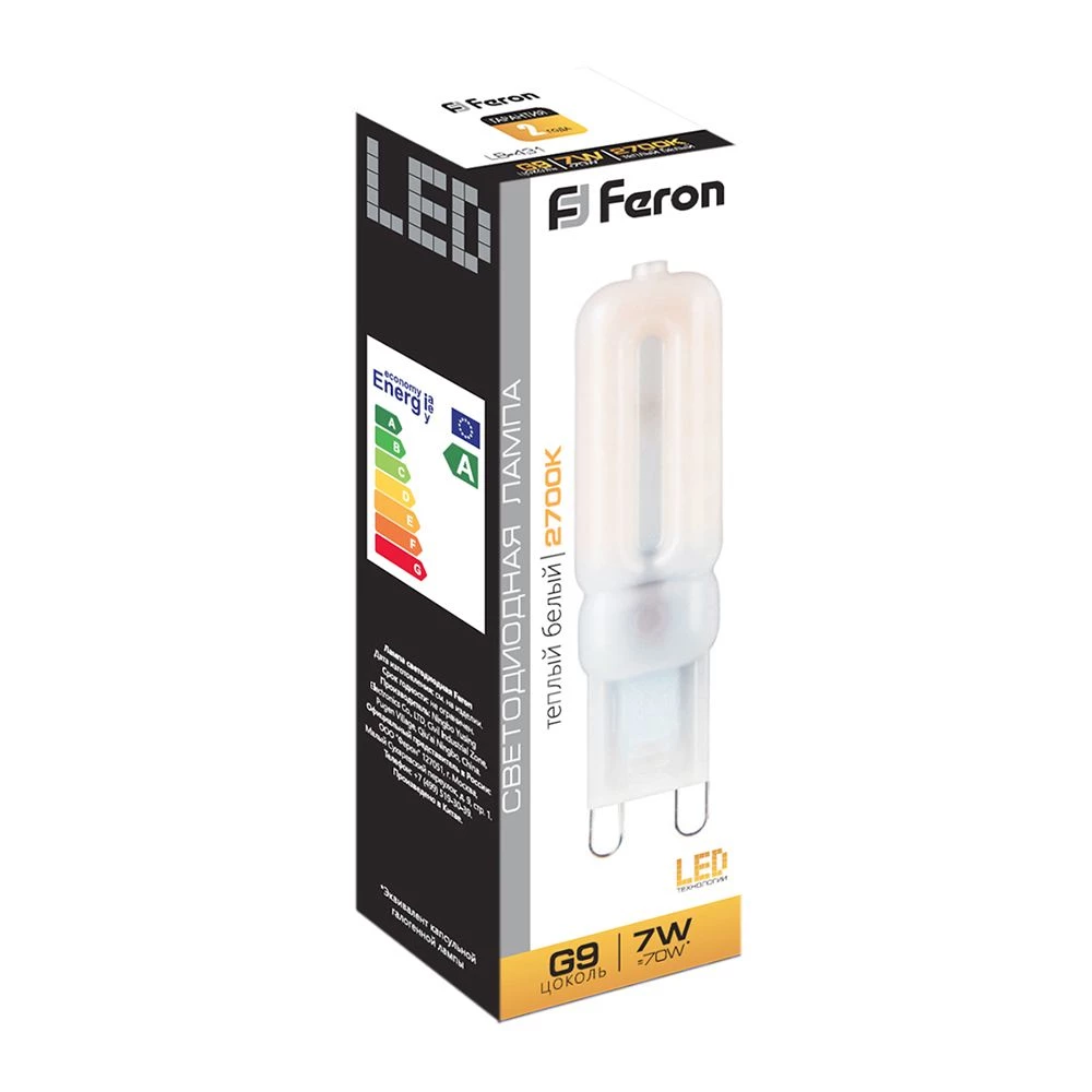 Лампа светодиодная Feron LB-431 G9 7W 230V 2700K (25755) - Viokon.com