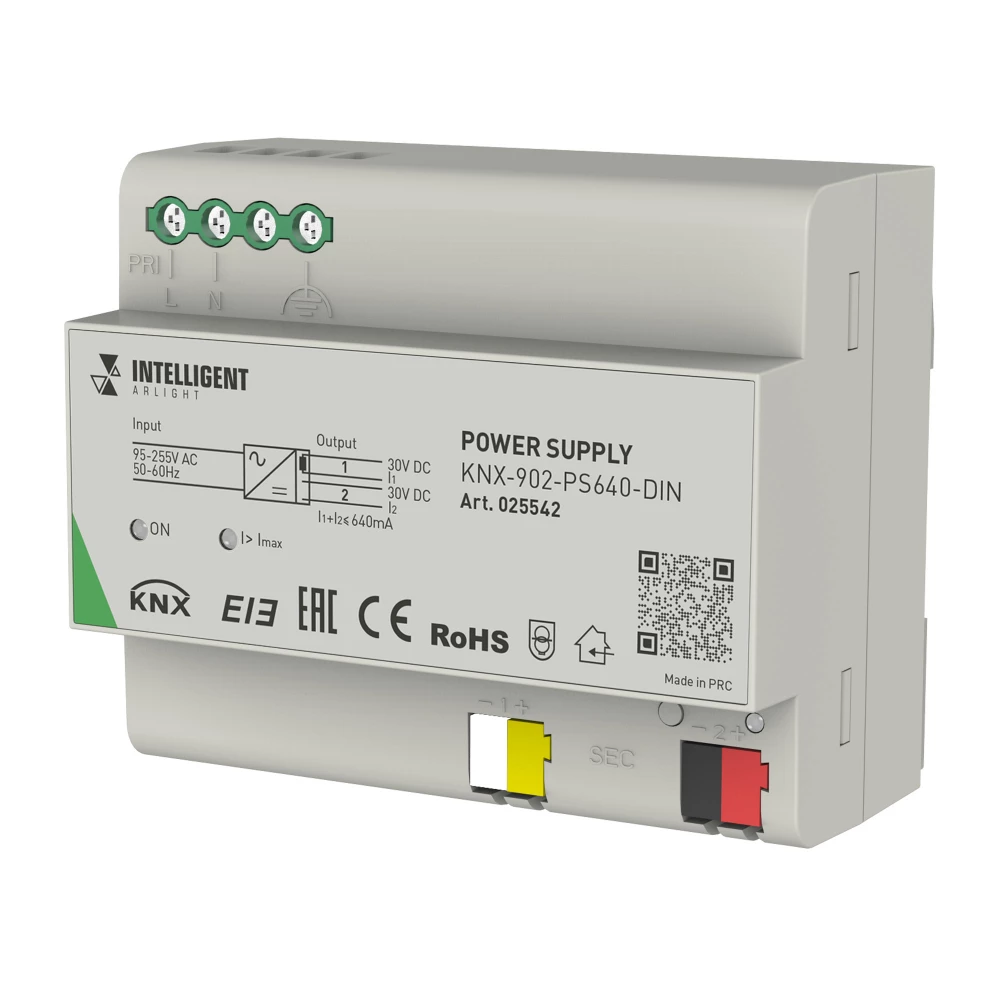 INTELLIGENT ARLIGHT Блок питания шины KNX-902-PS640-DIN (230V, 640mA) (IARL, IP20 Пластик, 2 года) 025542 - Viokon.com