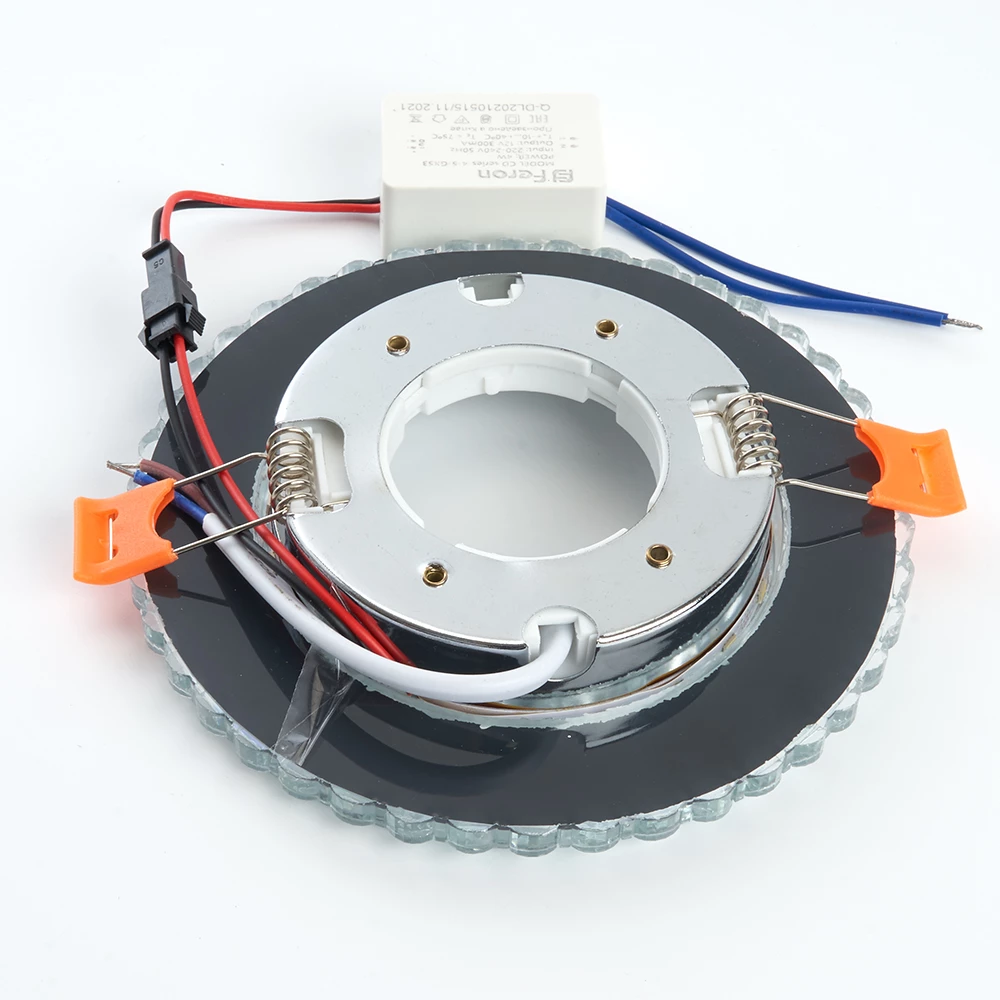 Светильник встраиваемый с белой LED подсветкой Feron CD4045 потолочный GX53 без лампы, прозрачный, хром (41408) - Viokon.com