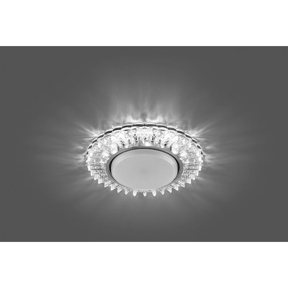 Светильник встраиваемый с белой LED подсветкой Feron CD4025 потолочный GX53 без лампы прозрачный (29539) - Viokon.com