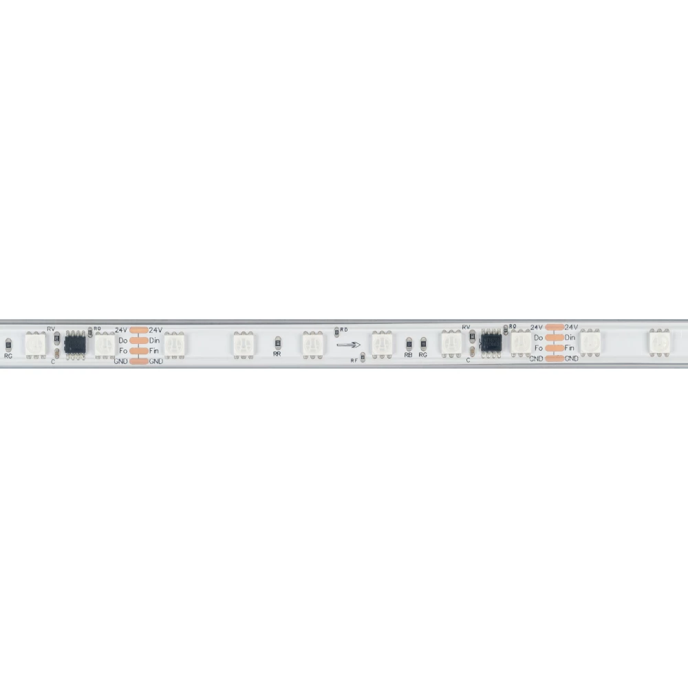 Лента герметичная SPI-PS-B60-12mm 24V RGB-PX6-BPT (12 W/m, IP67, 5060, 5m) (Arlight, бегущий огонь) 039181 - Viokon.com