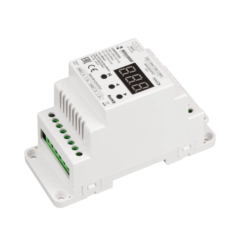 INTELLIGENT ARLIGHT Конвертер DALI-DMX-301-82-D2-DIN White (12-48V, Reverse) (IARL, IP20 Пластик, 5 лет) 050429 - Viokon.com
