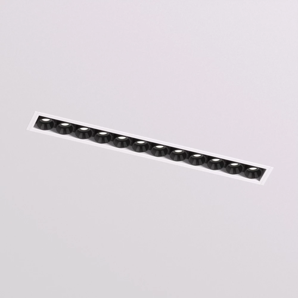 DK2532-WB Встраиваемый светильник SPACE со светодиодом под шпатлевку L240mm 220V 20W 38 4000К IP20 белыйчерный алюминий - Viokon.com