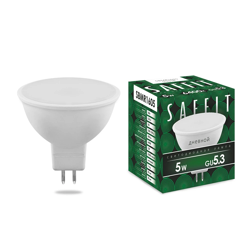 Лампа светодиодная SAFFIT SBMR1605 MR16 GU5.3 5W 6400K (55018) - Viokon.com