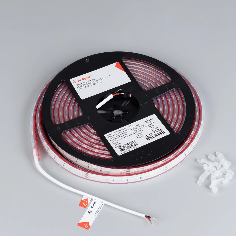 Лента герметичная RTW-PFS-B60-13mm 24V Green (14.4 W/m, IP68, 5060, 5m) (Arlight, -) 033789 - Viokon.com