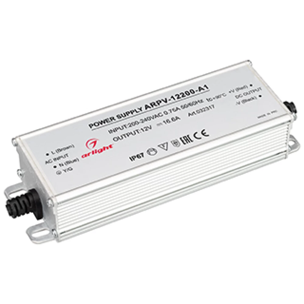 Блок питания ARPV-12200-A1 (12V, 16.6A, 200W) (Arlight, IP67 Металл, 3 года) 032317 - Viokon.com