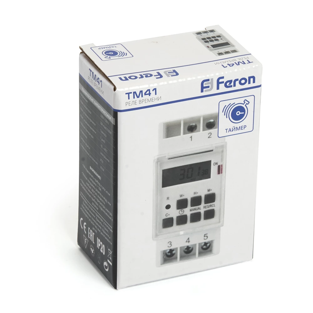 Таймер реле времени Feron TM41 мощность 3500W/16A (23248) - Viokon.com