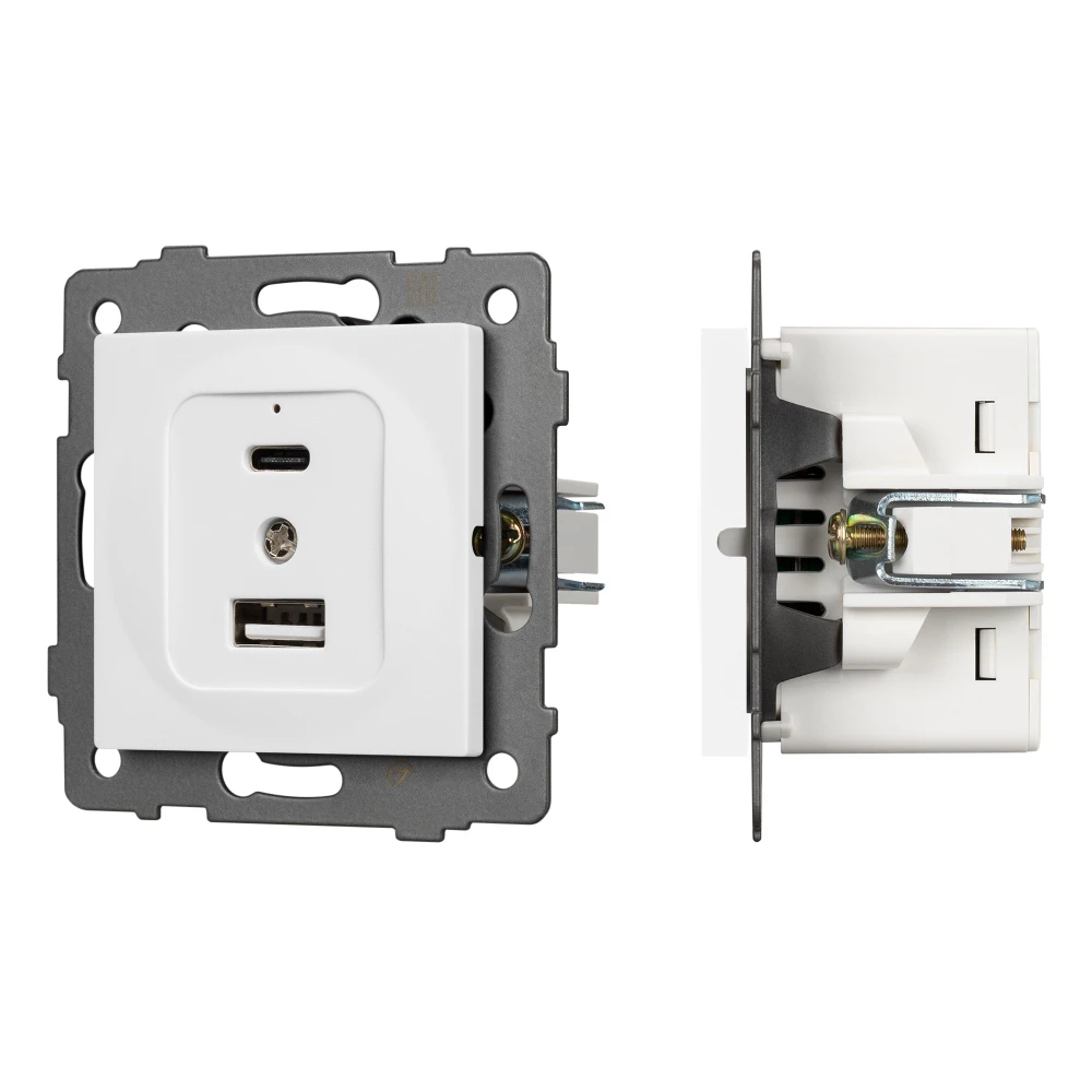 Механизм USB розетки SCT-MUAC-PL-WH-V (5V, 3A, QC4) (Arlight, -) 049839 - Viokon.com
