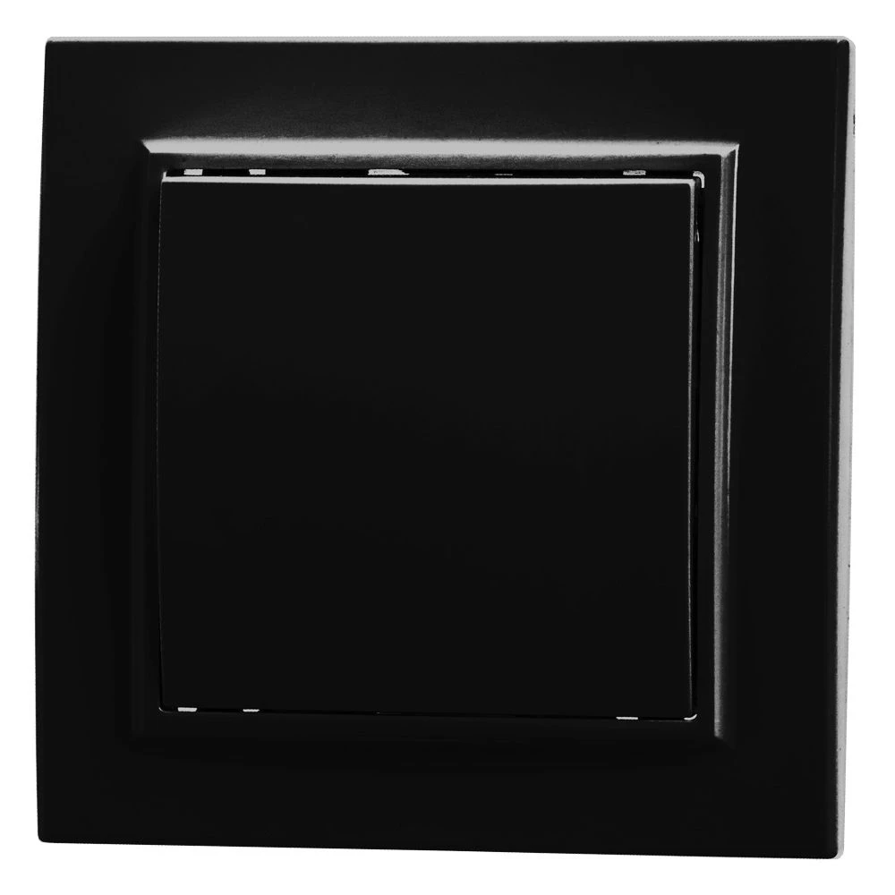 Выключатель 1-клавишный STEKKER, PSW10-9003-03, 250V, 10А, серия Эрна, черный (39472) - Viokon.com