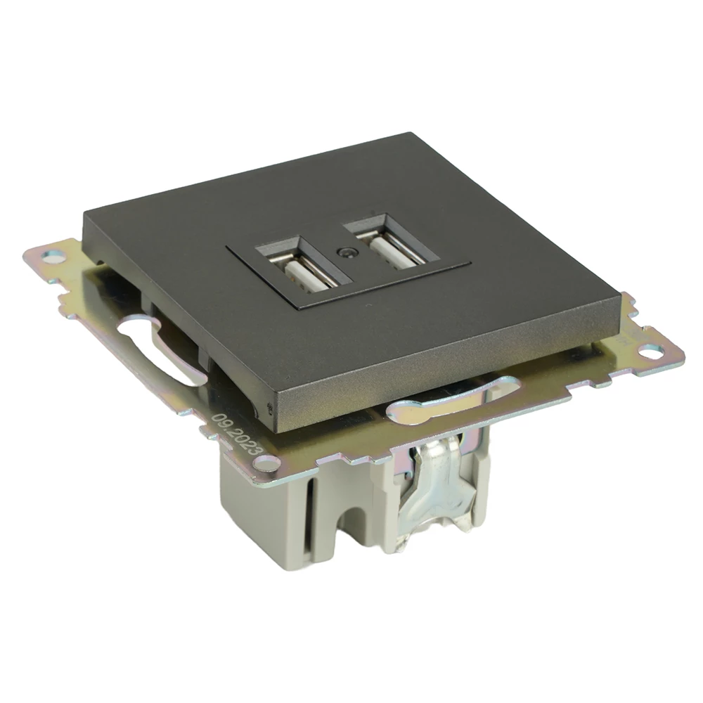 Розетка 2-местная USB (механизм), 250В, 2,1А, серия Катрин, графит, GLS10-7115-06 (49422) - Viokon.com