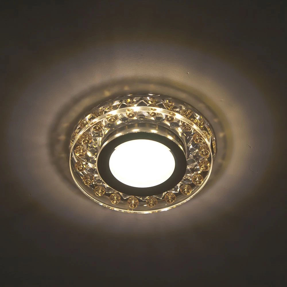 Светильник встраиваемый с белой LED подсветкой Feron C1020MO потолочный MR16 G5.3 прозрачно-желтый (28574) - Viokon.com