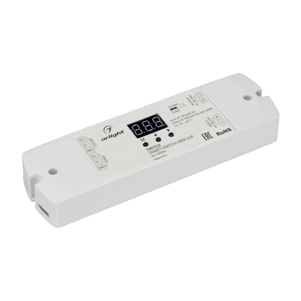 Выключатель SMART-SWITCH-DMX-SUF (230V, 5A) (Arlight, IP20 Пластик, 3 года) 033004 - Viokon.com
