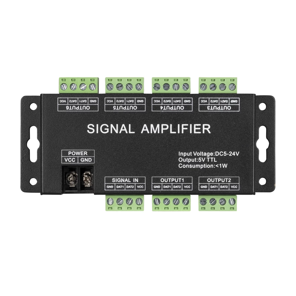 Усилитель сигнала LN-SPI-6CH (5-24V) (Arlight, IP20 Металл, 1 год) 033094 - Viokon.com