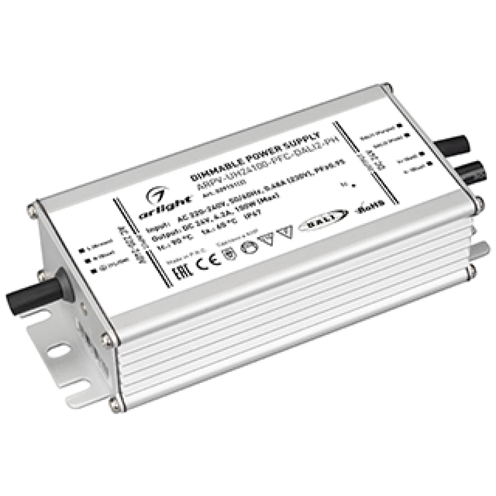 Блок питания ARPV-UH24100-PFC-DALI2-PH (24V, 4.2A, 100W) (Arlight, IP67 Металл, 7 лет) 029151(2) - Viokon.com