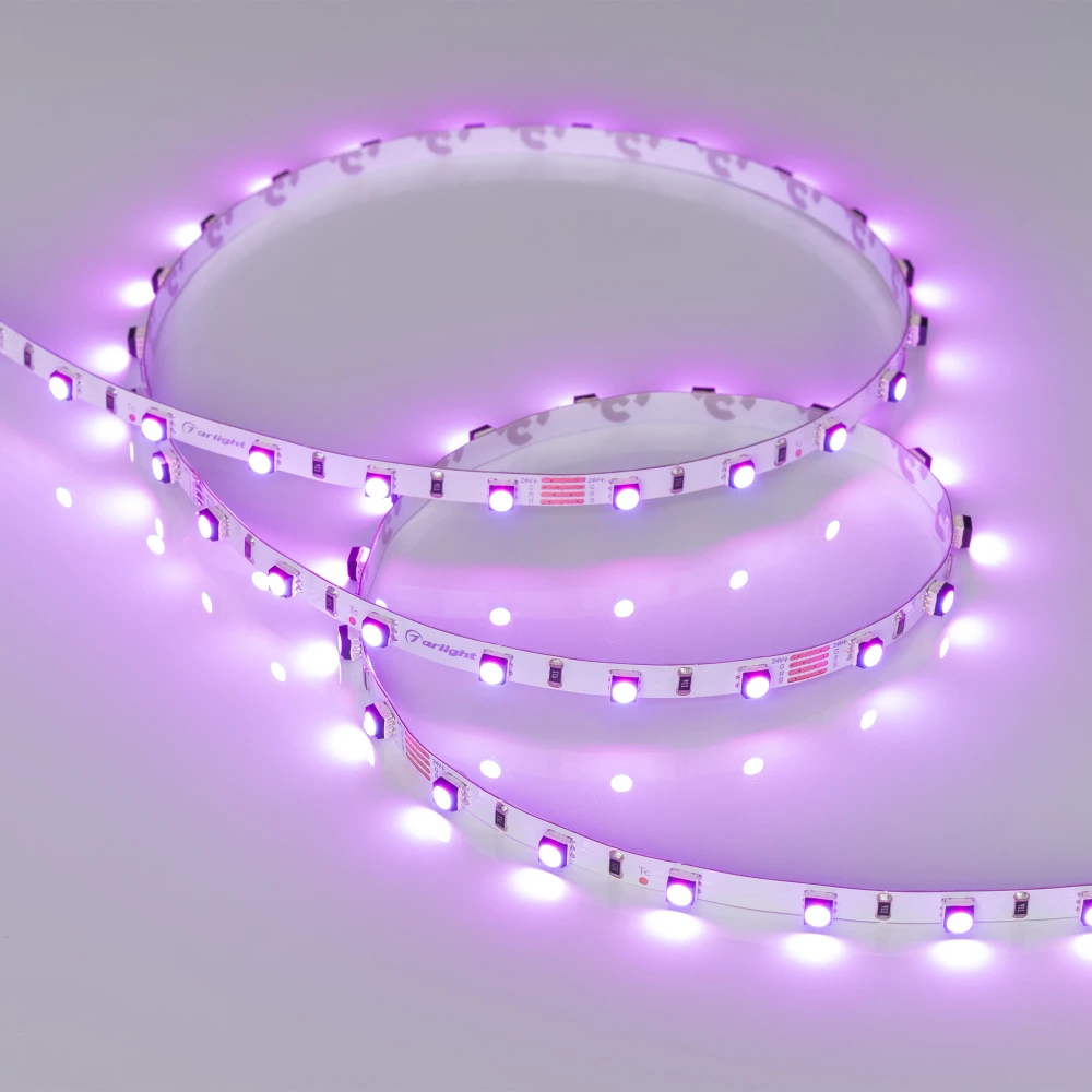Лента MINI-F60-5mm 24V RGB (6 W/m, IP20, 3535, 5m) (Arlight, узкая) 025706(2) - Viokon.com
