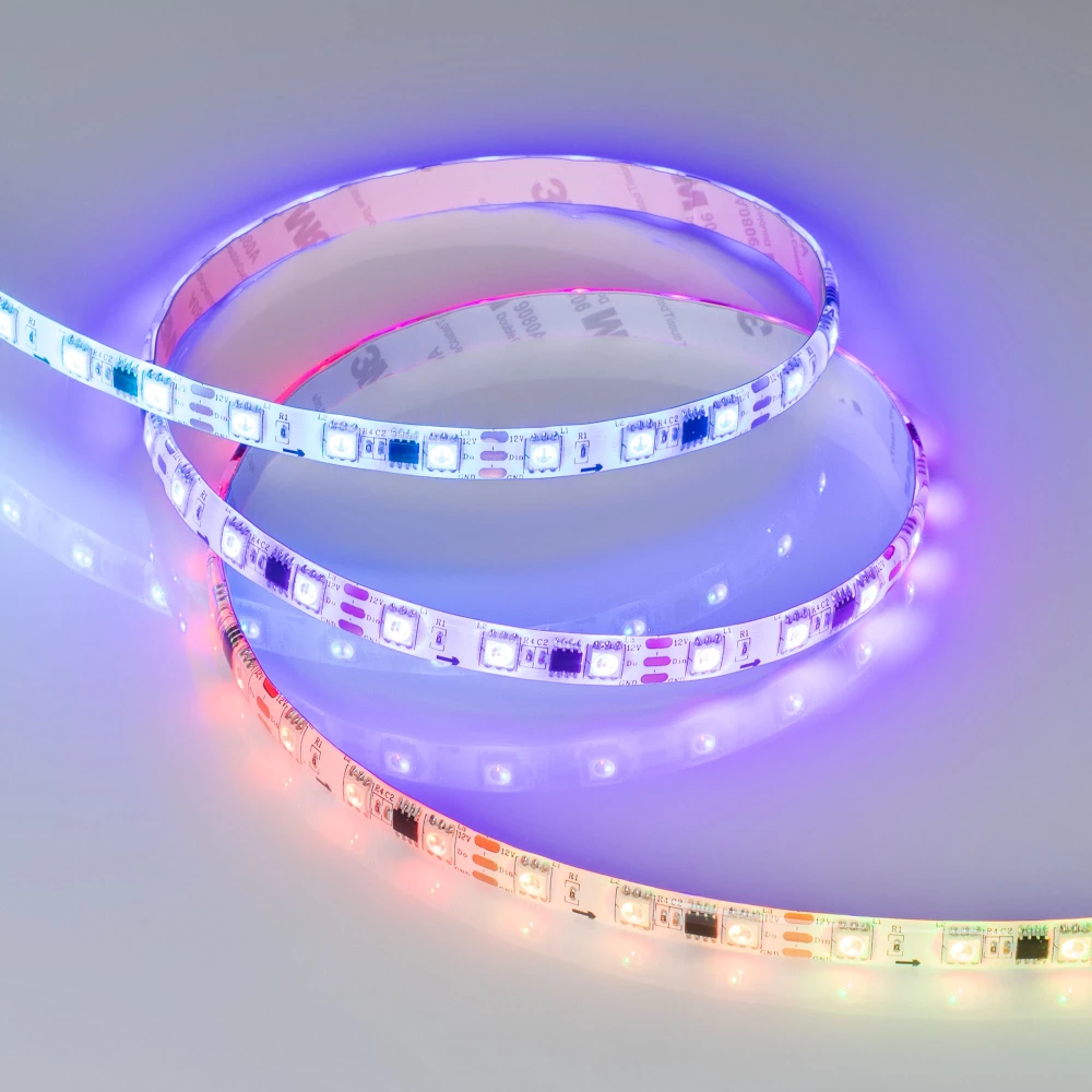 Лента герметичная SPI-SE-B60-10mm 12V RGB-PX3 (14.4 W/m, IP65, 5060, 5m) (Arlight, бегущий огонь) 026366(2) - Viokon.com