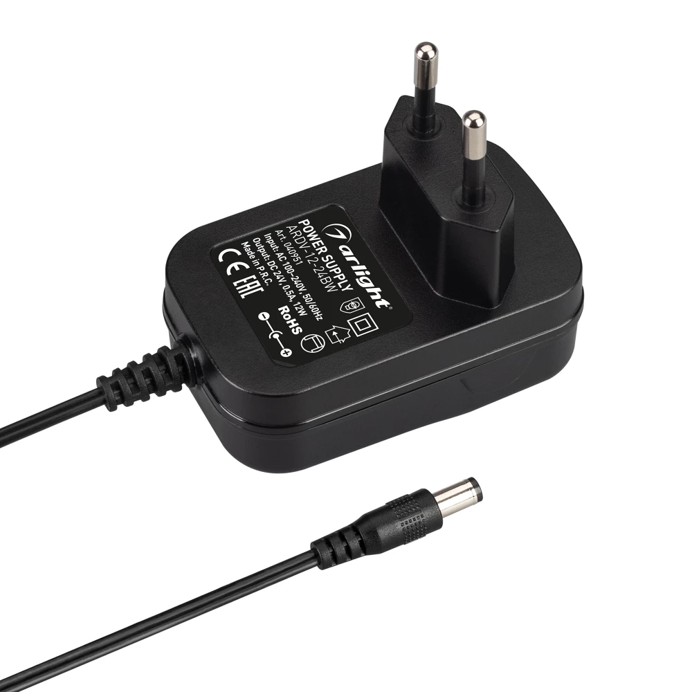 Блок питания ARDV-12-24BW (24V, 0.5A, 12W) (Arlight, Адаптер, 3 года) 040951 - Viokon.com