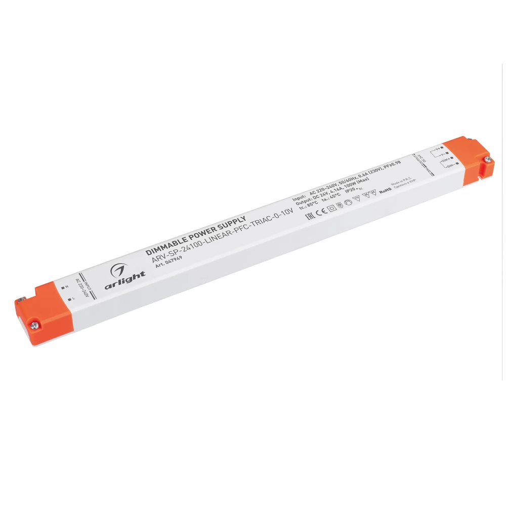 Блок питания ARV-SP-24100-LINEAR-PFC-TRIAC-0-10V (24V, 4.16A, 100W) (Arlight, IP20 Пластик, 5 лет) 047949 - Viokon.com