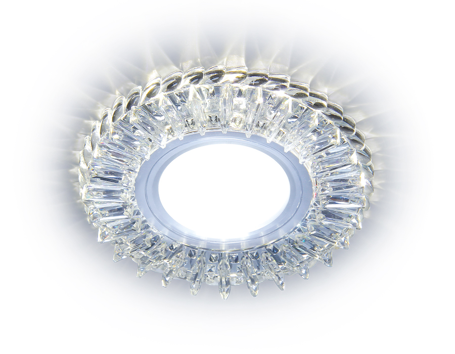Встраиваемый точечный светильник MR16 с LED подсветкой S260 CL прозрачный GU5.3+3W(LED COLD) D104*25 - Viokon.com