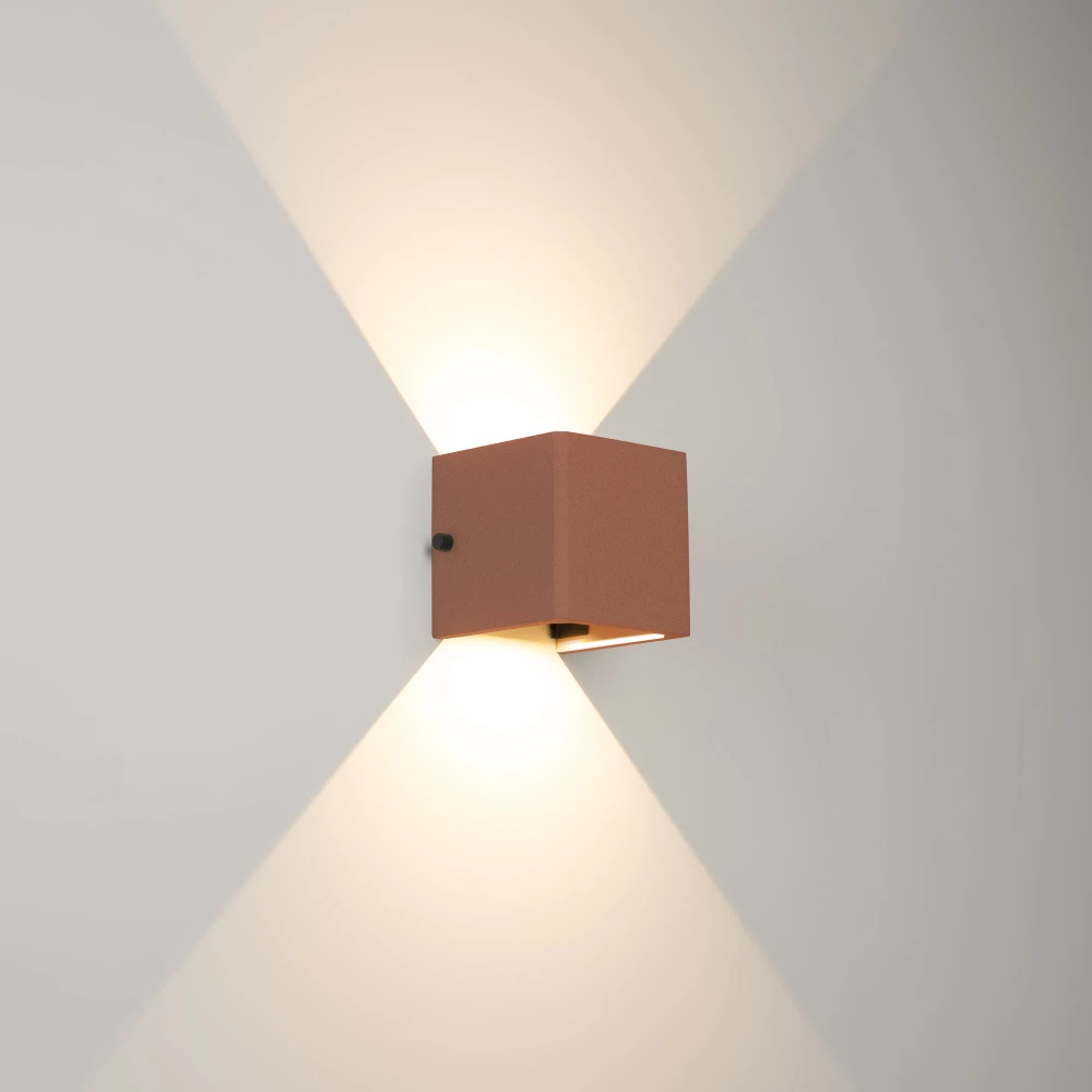 Светильник LGD-PERAN-WALL-S120x120-6W Warm3000 (Beige red, 0-80 deg, 230V) (Arlight, IP65 Бетон, 3 года) 061761 - Viokon.com