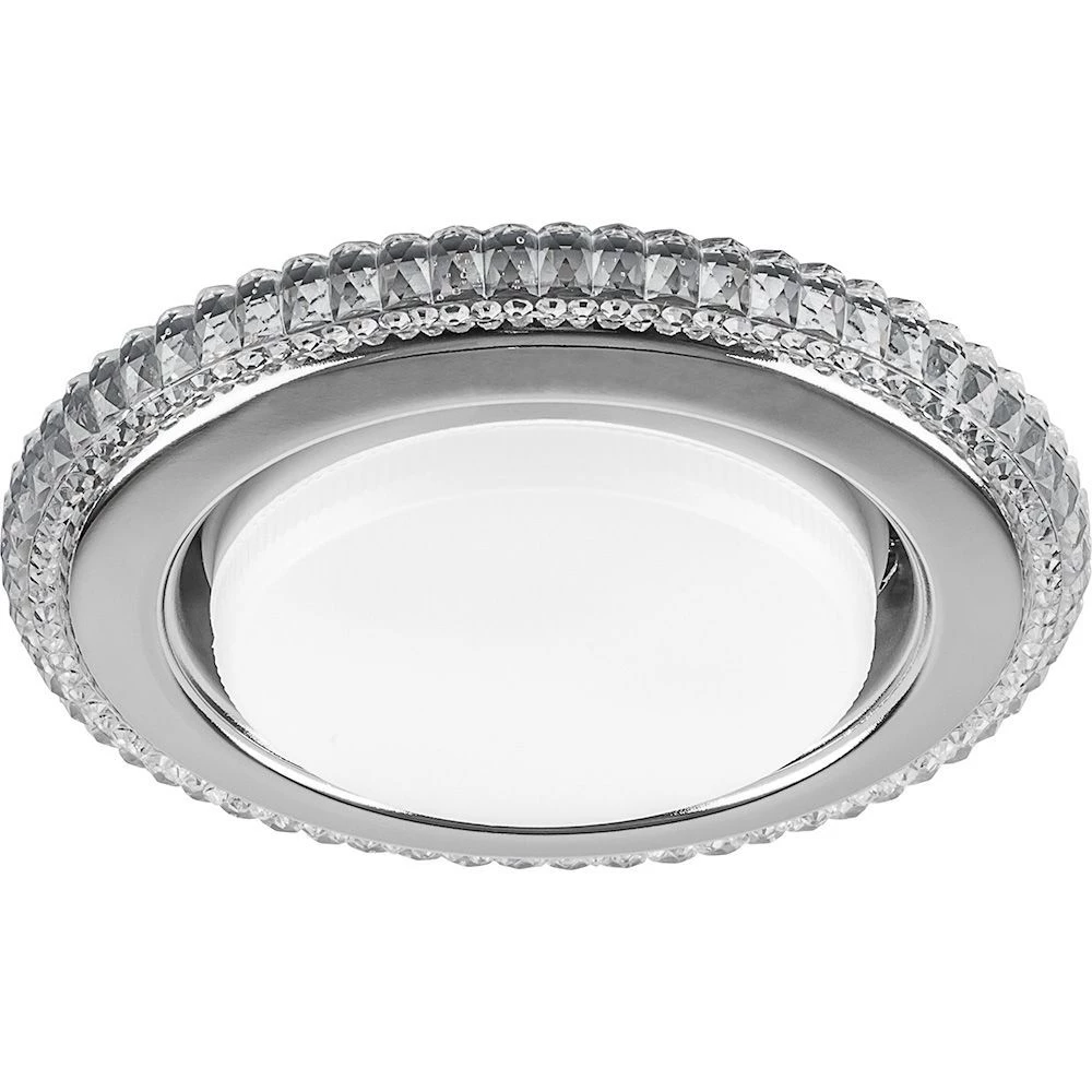 Светильник встраиваемый с белой LED подсветкой Feron CD4036 потолочный GX53 без лампы, прозрачный, хром (40503) - Viokon.com