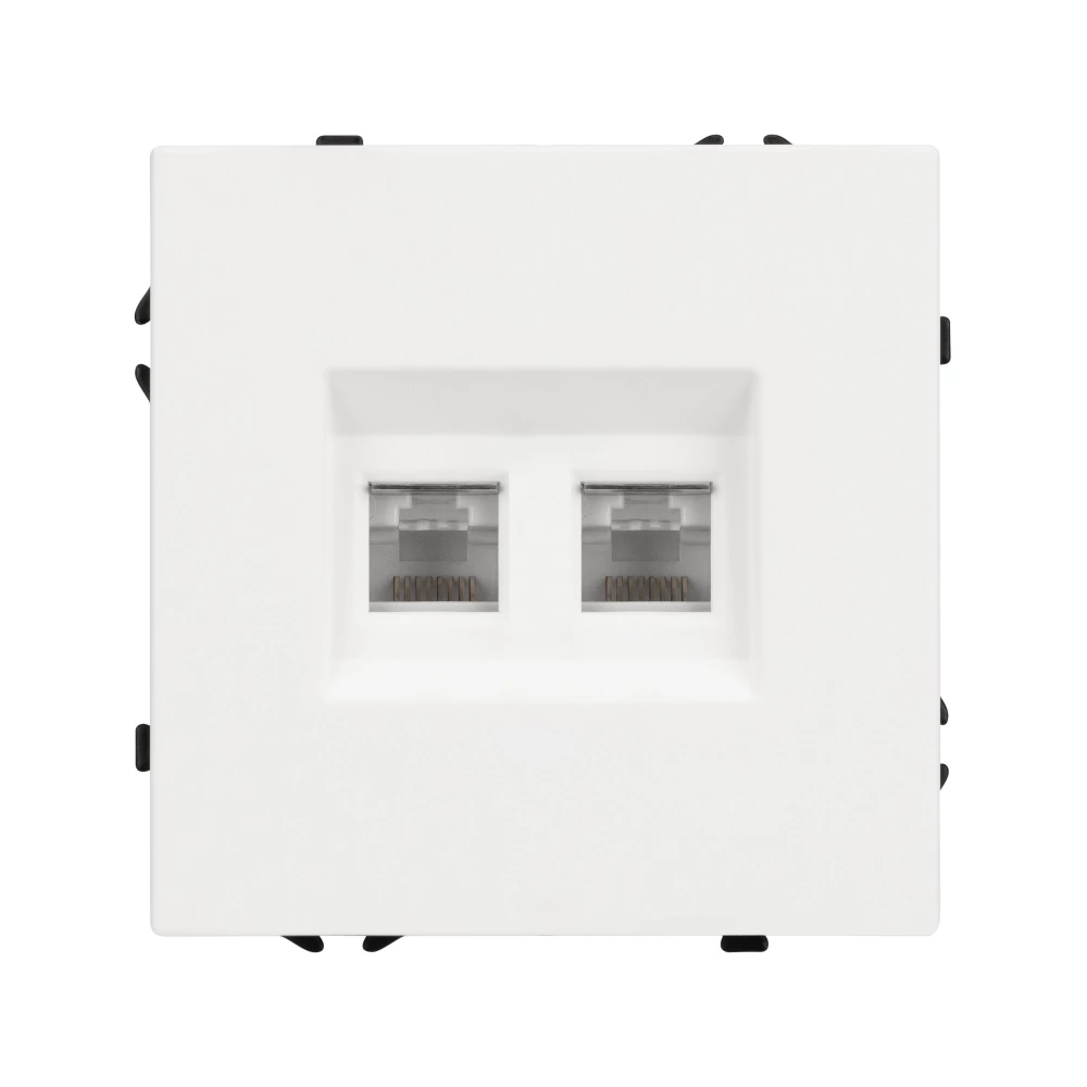 Механизм сдвоенной компьютерной розетки SCT-NOBE-MPC2-SFPL-WH (RJ-45, CAT6) (Arlight, Белый кварц) 054312 - Viokon.com