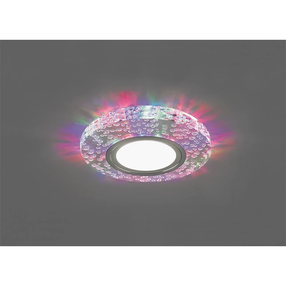 Светильник встраиваемый с разноцветной LED подсветкой Feron CD953 потолочный MR16 G5.3, прозрачный (32569) - Viokon.com