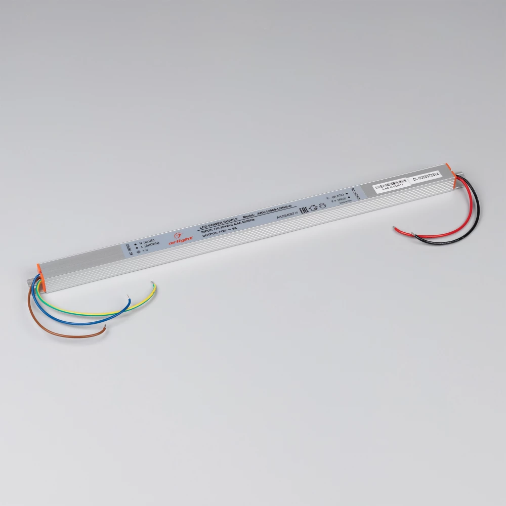 Блок питания ARV-12060-LONG-D (12V, 5A, 60W) (Arlight, IP20 Металл, 2 года) 024097(1) - Viokon.com