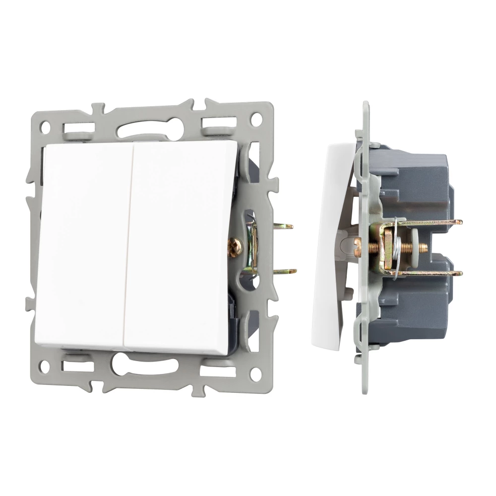 Механизм выключателя двухклавишный проходной SWT-MKP2-PL-WH (250V, 16A) (Arlight, -) 043727 - Viokon.com