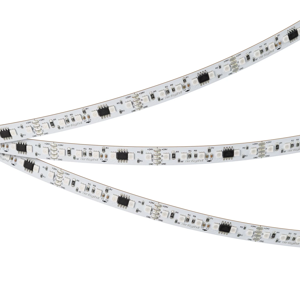 Лента SPI-A120-10mm 24V RGB-PX6-BPT (23 W/m, IP20, 2835, 5m) (Arlight, бегущий огонь) 046871 - Viokon.com