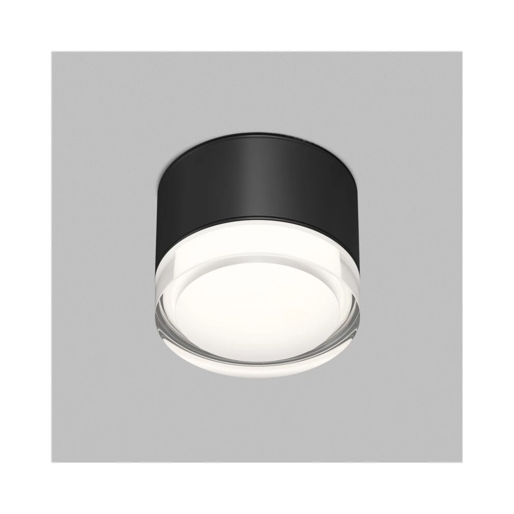 Накладной влагостойкий светильник AQUA GX53 до 15 Вт LED IP44 черный алюминий акрил - Viokon.com
