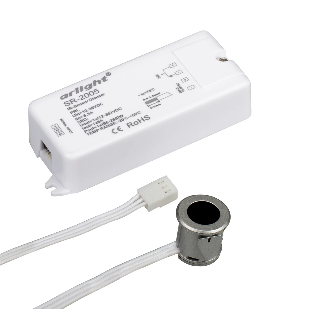 Диммер SR-2005 Silver-R (12-36V, 96-288W, IR-Sensor) (Arlight, -) 020211 - Viokon.com