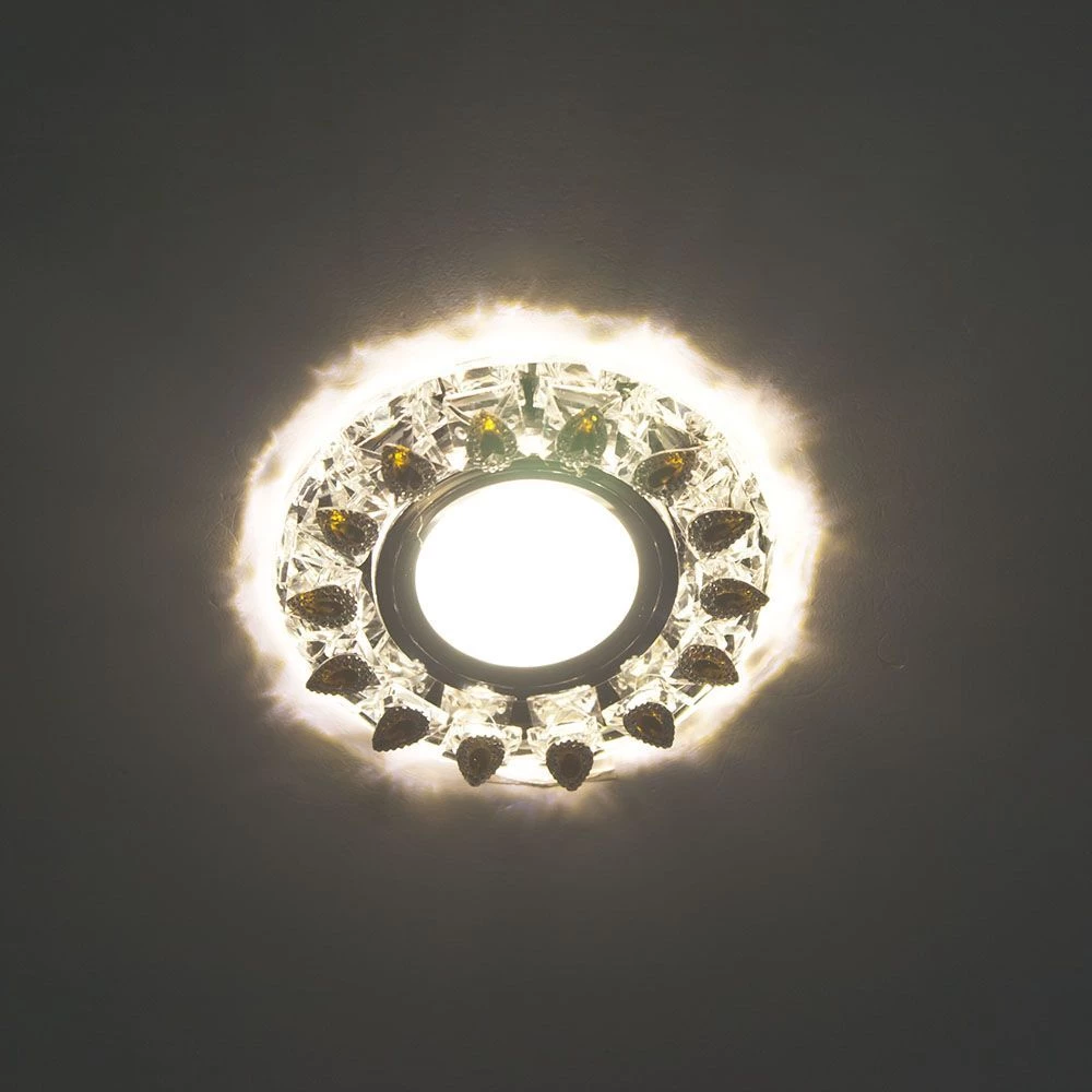 Светильник встраиваемый с белой LED подсветкой Feron CD55A потолочный MR16 G5.3 прозрачно-желтый (28564) - Viokon.com
