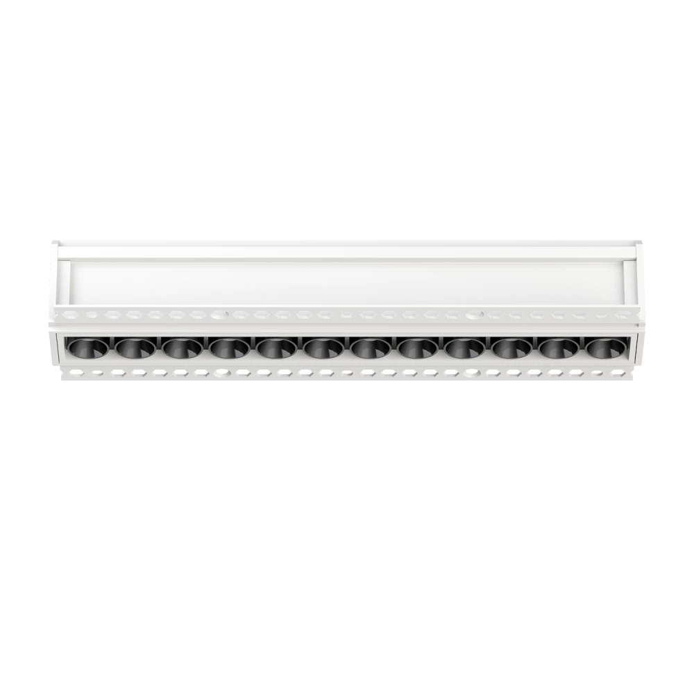 DK2532-WB Встраиваемый светильник SPACE со светодиодом под шпатлевку L240mm 220V 20W 38 4000К IP20 белыйчерный алюминий - Viokon.com