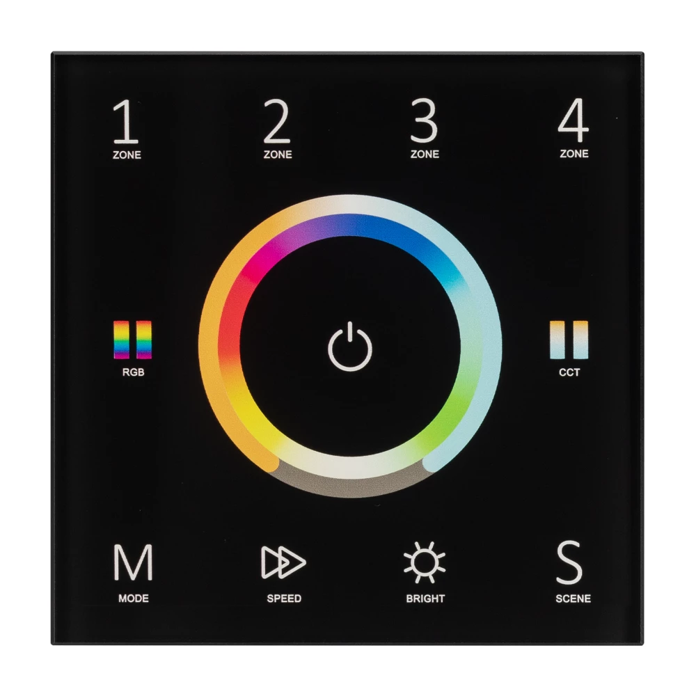 Панель Sens SMART-P67-MULTI Black (230V, 4 зоны, 2.4G) (Arlight, IP20 Пластик, 5 лет) 028322 - Viokon.com