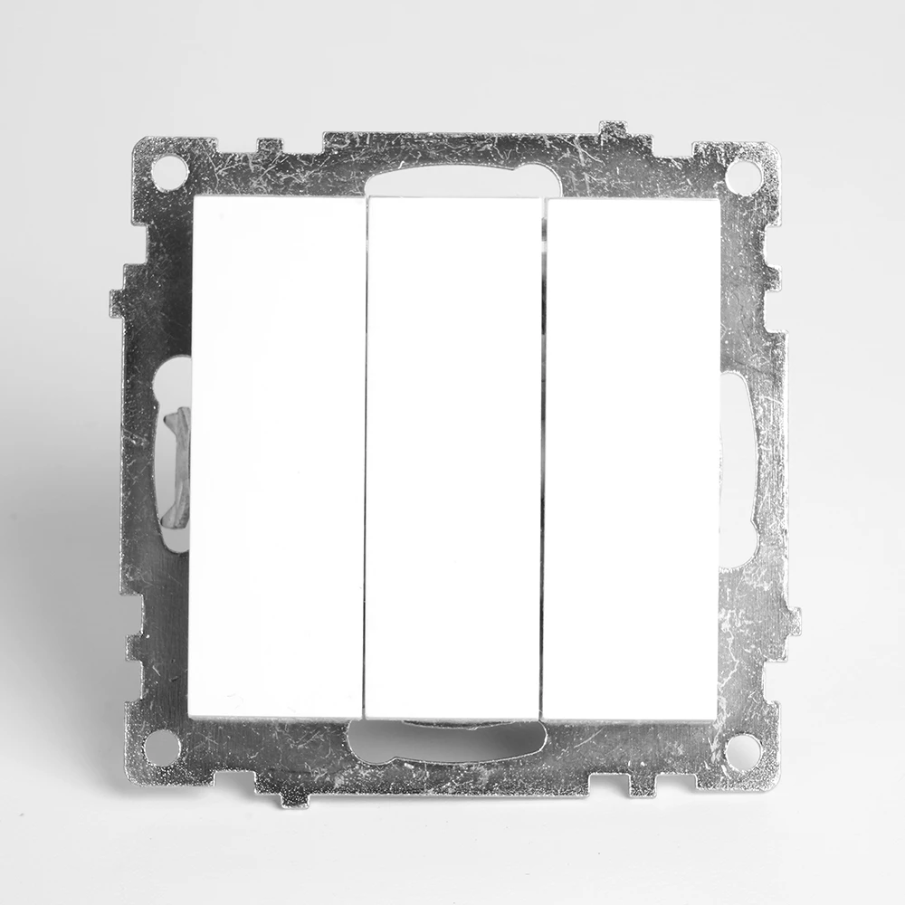 Выключатель 3-клавишный (механизм), STEKKER GLS10-7108-01, 250V, 10А, серия Катрин, белый (49171) - Viokon.com