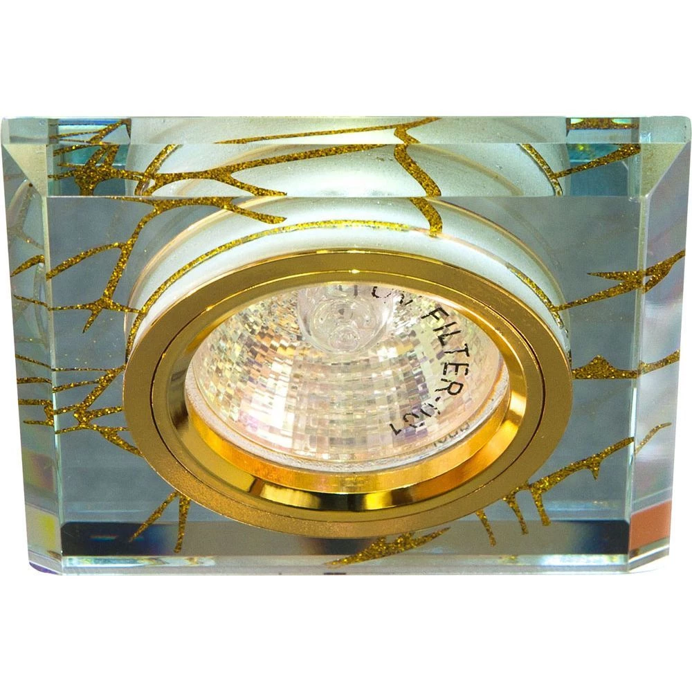 Светильник потолочный, MR16 G5.3 прозрачный-золото, золото, 8149-2 (28296) - Viokon.com