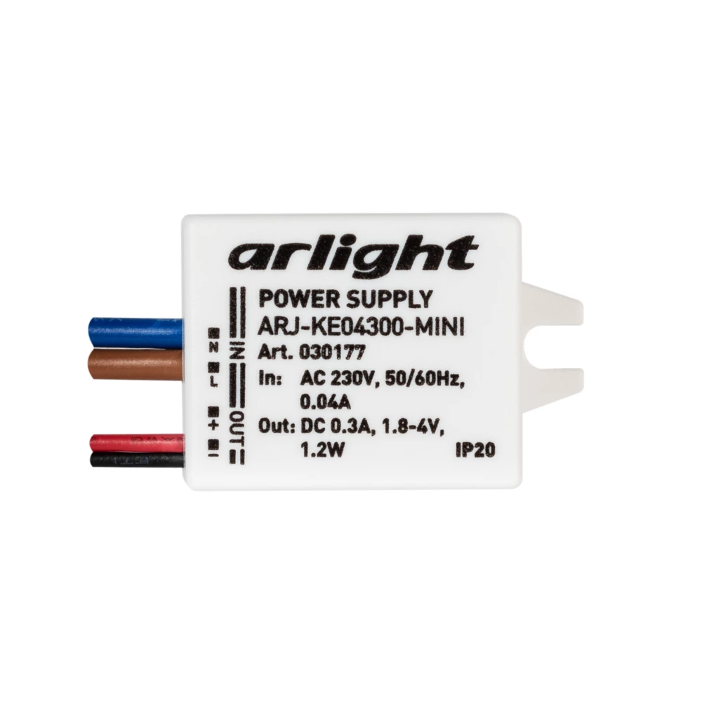 Блок питания ARJ-KE04300-MINI (1.2W, 300mA) (Arlight, IP20 Пластик, 5 лет) 030177 - Viokon.com