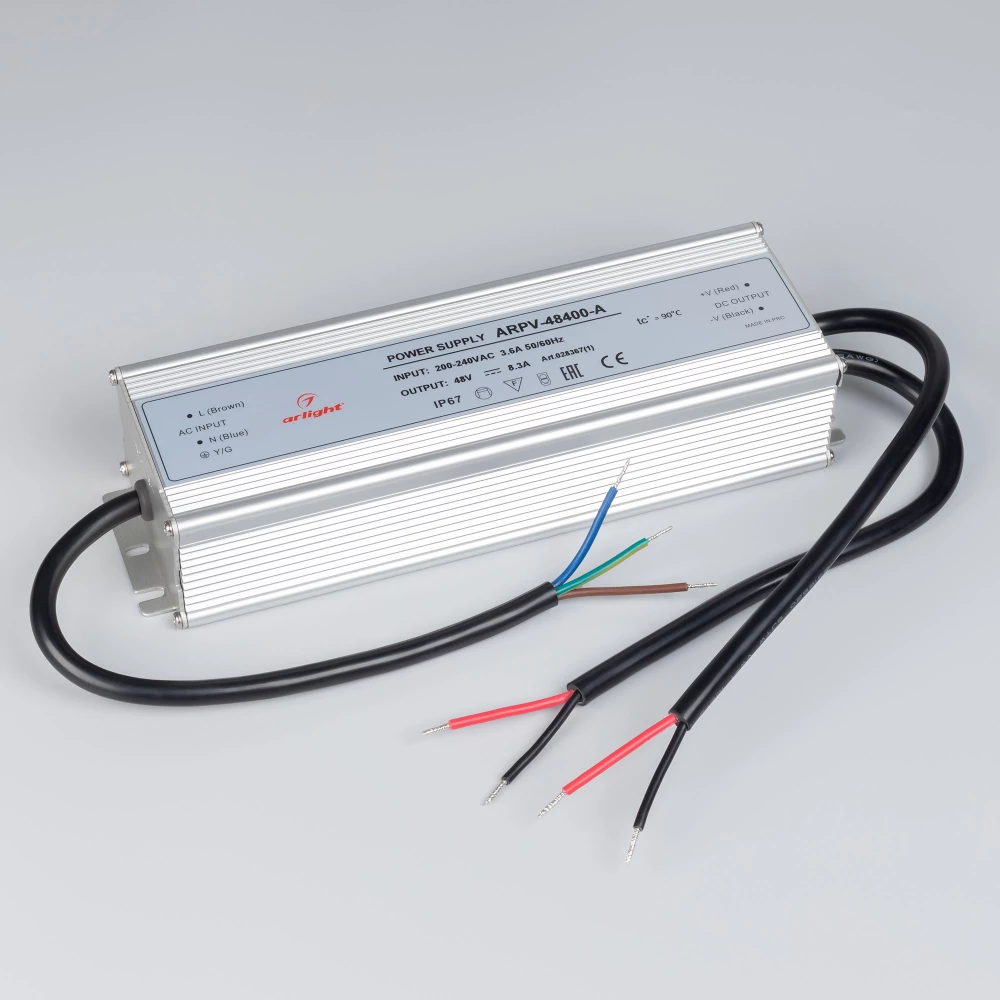 Блок питания ARPV-48400-A (48V, 8.3A, 400W) (Arlight, IP67 Металл, 3 года) 028367(1) - Viokon.com
