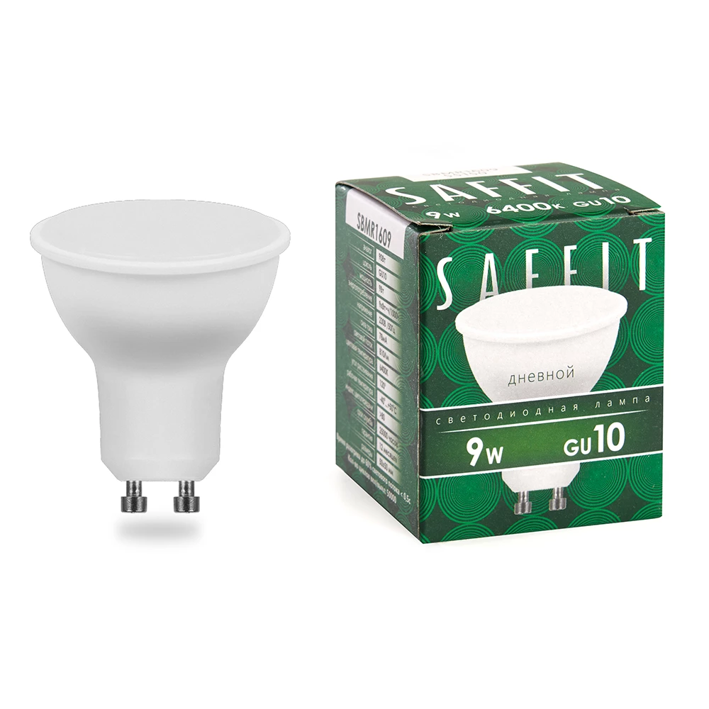 Лампа светодиодная SAFFIT SBMR1609 MR16 GU10 9W 230V 6400K (55150) - Viokon.com