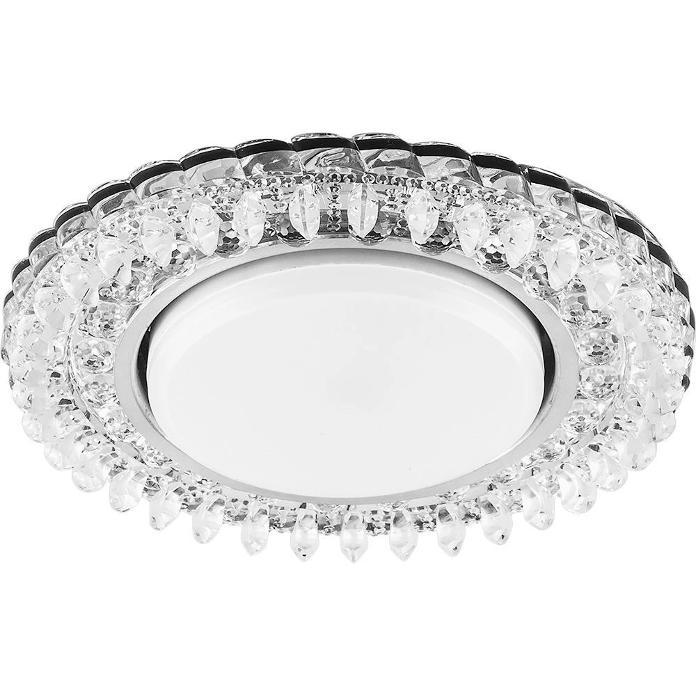 Светильник встраиваемый с белой LED подсветкой Feron CD4027 потолочный GX53 без лампы прозрачный (29541) - Viokon.com