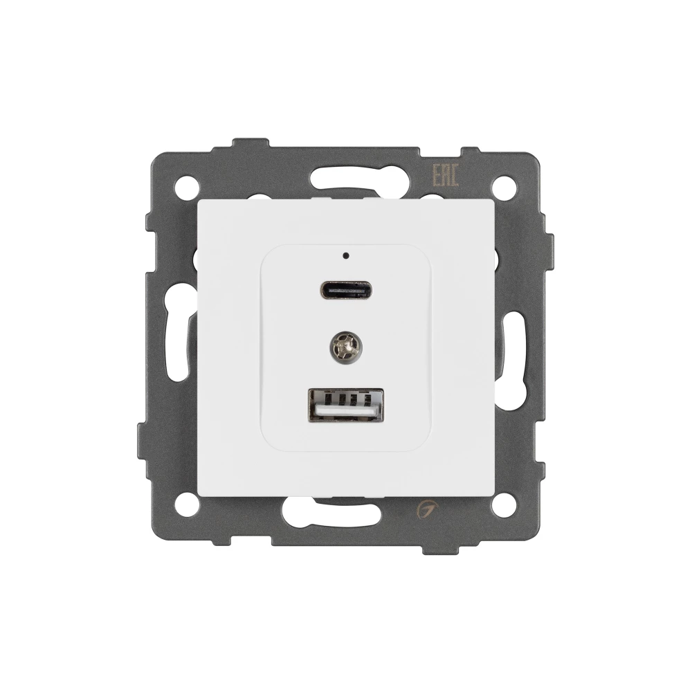 Механизм USB розетки SCT-MUAC-PL-WH-V (5V, 3A, QC4) (Arlight, -) 049839 - Viokon.com