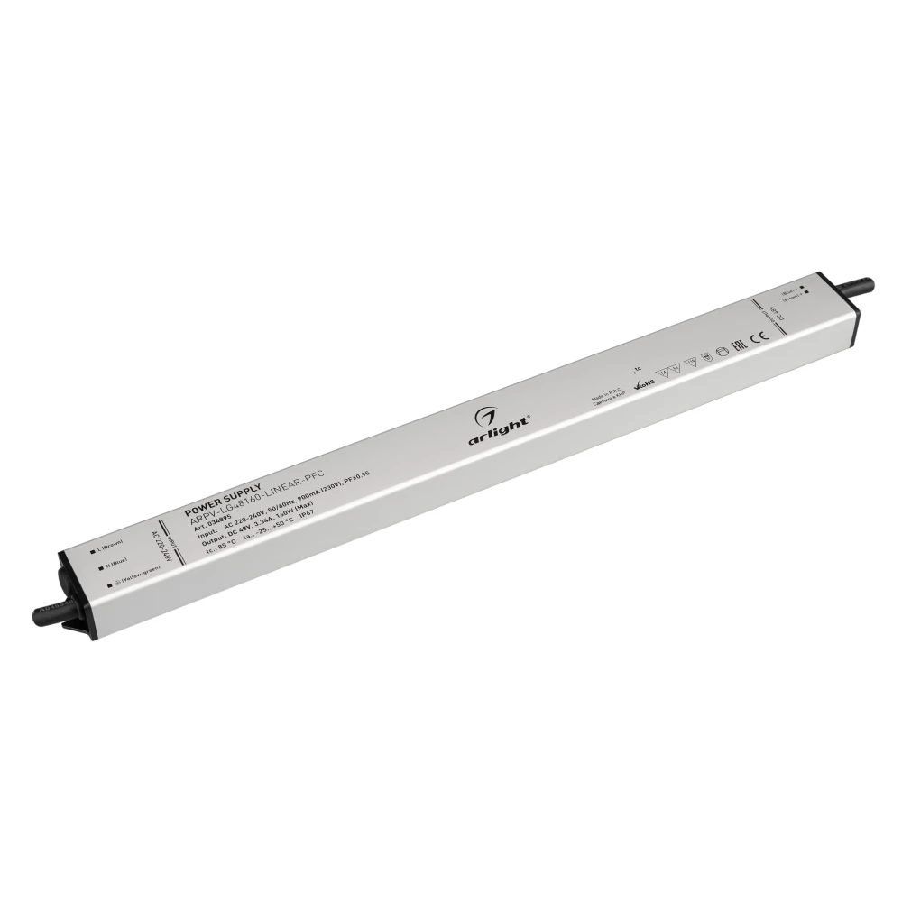 Блок питания ARPV-LG48160-LINEAR-PFC (48V, 3.34A, 160W) (Arlight, IP67 Металл, 5 лет) 034895 - Viokon.com