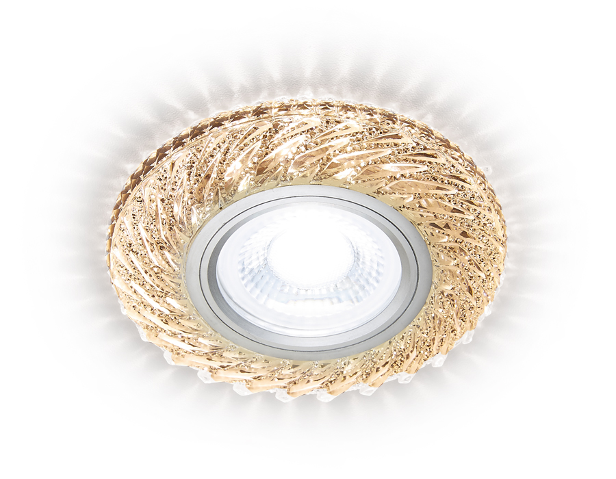 Встраиваемый точечный светильник MR16 с LED подсветкой S295 CH/WR хром/прозрачный хрусталь/MR16+3W(LED WARM 3000K) - Viokon.com