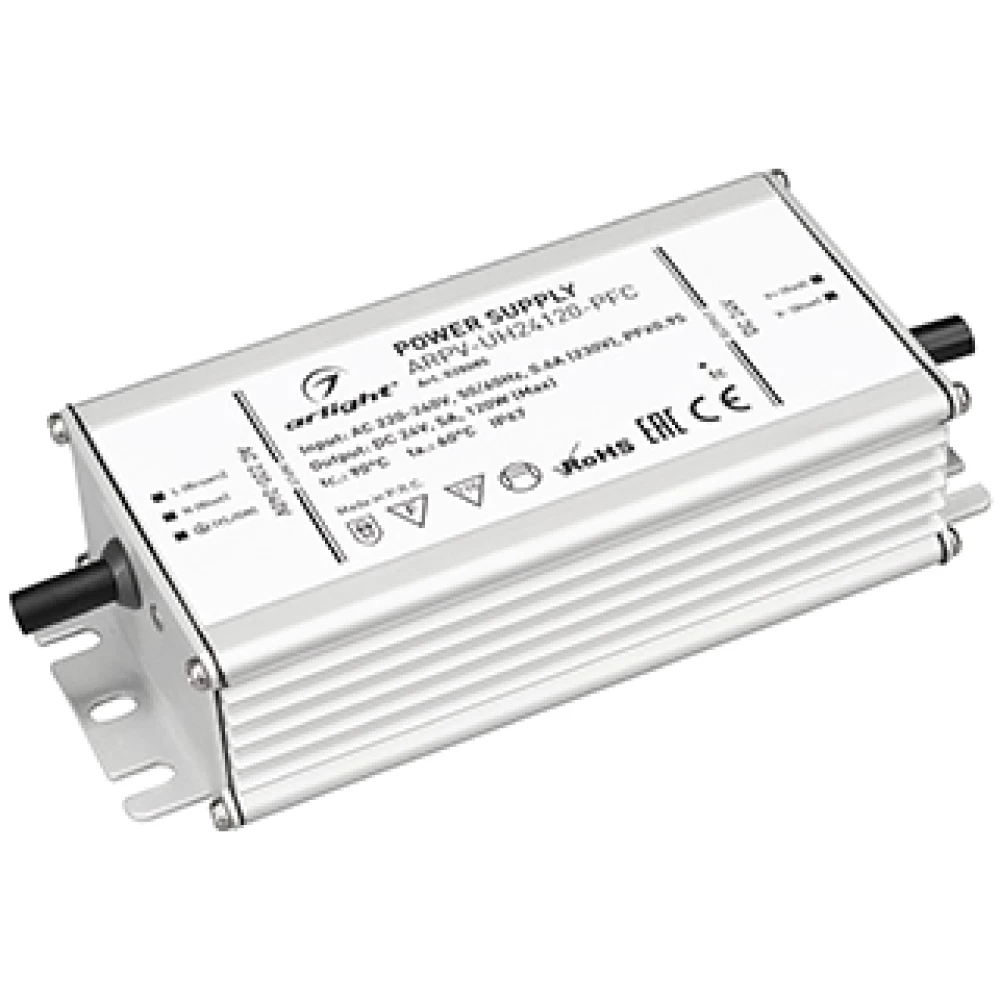 Блок питания ARPV-UH24120-PFC (24V, 5.0A, 120W) (Arlight, IP67 Металл, 7 лет) 028085 - Viokon.com