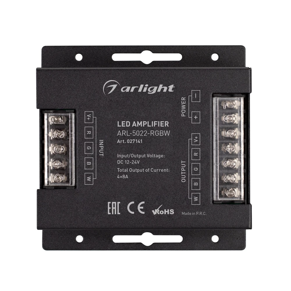 Усилитель ARL-5022-RGBW (12-24V, 4x8A, 384-768W) (Arlight, IP20 Металл, 3 года) 027141 - Viokon.com